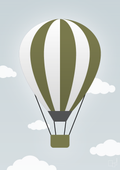 plakat: luftballon i grøn - light drizzle-Illustrationer-A1two3