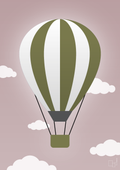 plakat: luftballon i grøn - light rose-Illustrationer-A1two3