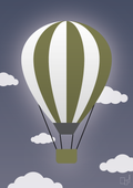 Luftballon i grøn - petrol-Illustrationer-A1two3