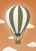 plakat: luftballon i grøn - rumba orange-Illustrationer-A1two3