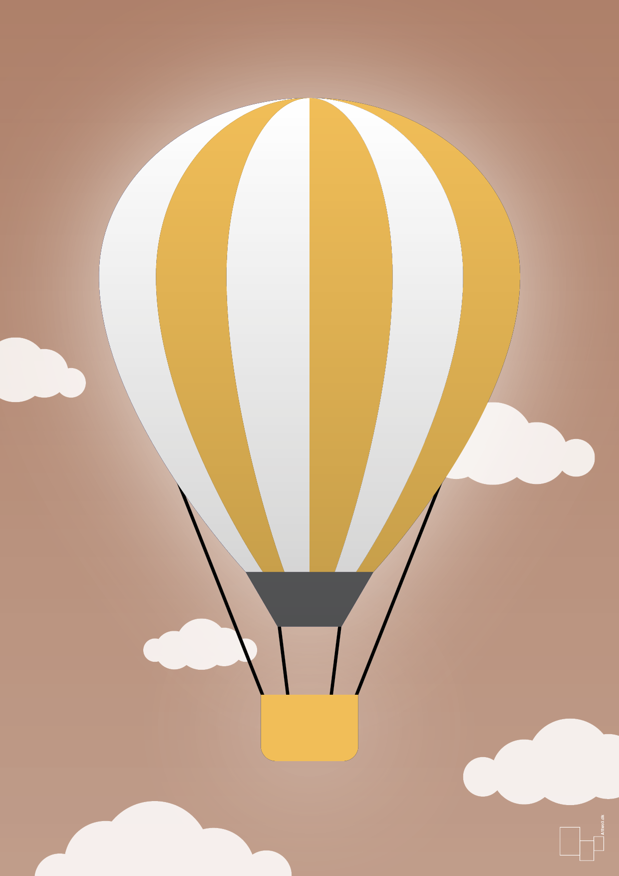 plakat: luftballon i gul - cider spice-Illustrationer-A1two3