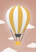 plakat: luftballon i gul - powder-Illustrationer-A1two3