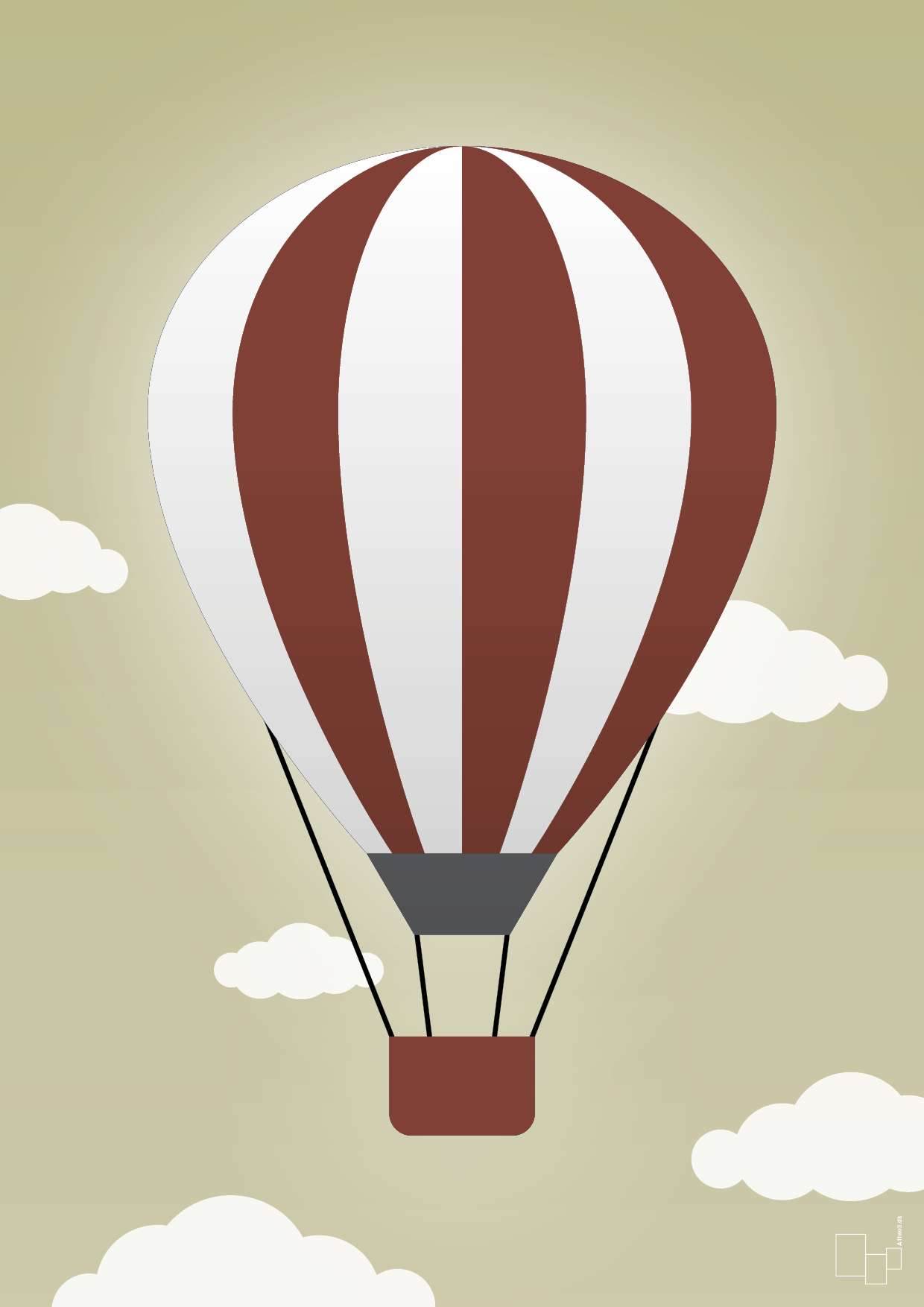plakat: luftballon i rød - back to nature-Illustrationer-A1two3