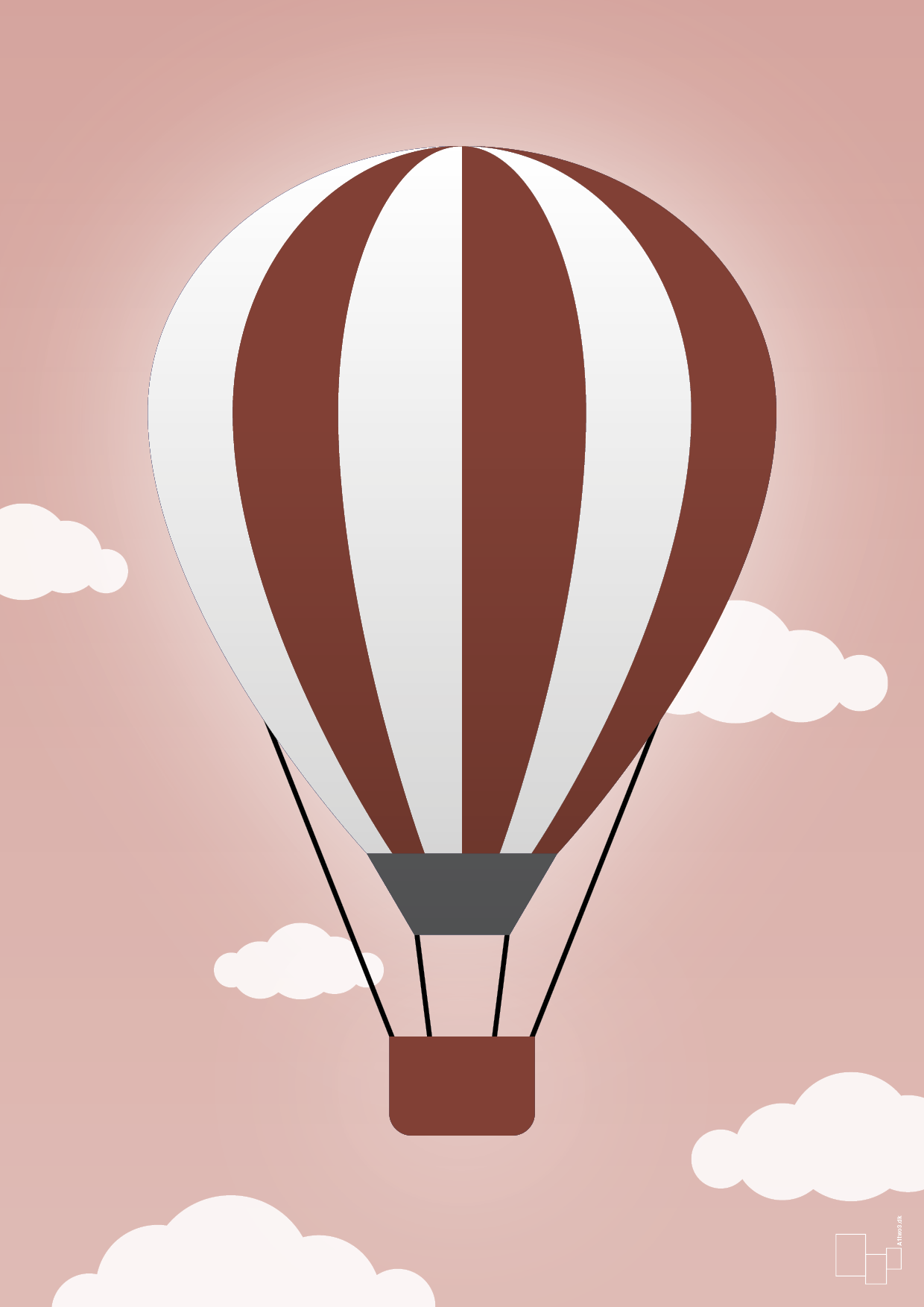 plakat: luftballon i rød - bubble shell-Illustrationer-A1two3