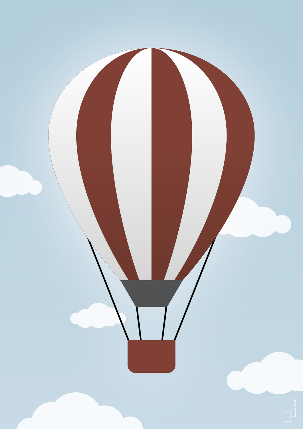 plakat: luftballon i rød - heavenly blue-Illustrationer-A1two3