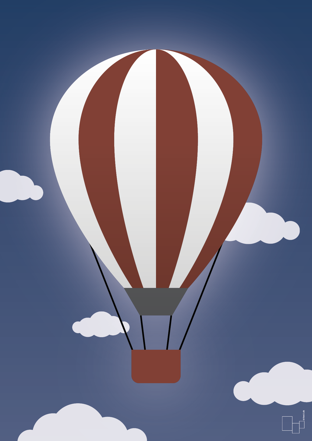 plakat: luftballon i rød - lapis blue-Illustrationer-A1two3
