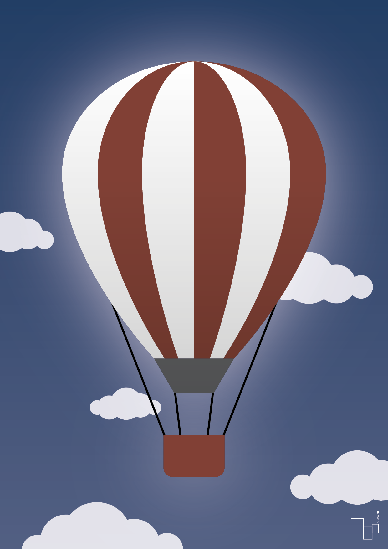 plakat: luftballon i rød - lapis blue-Illustrationer-A1two3