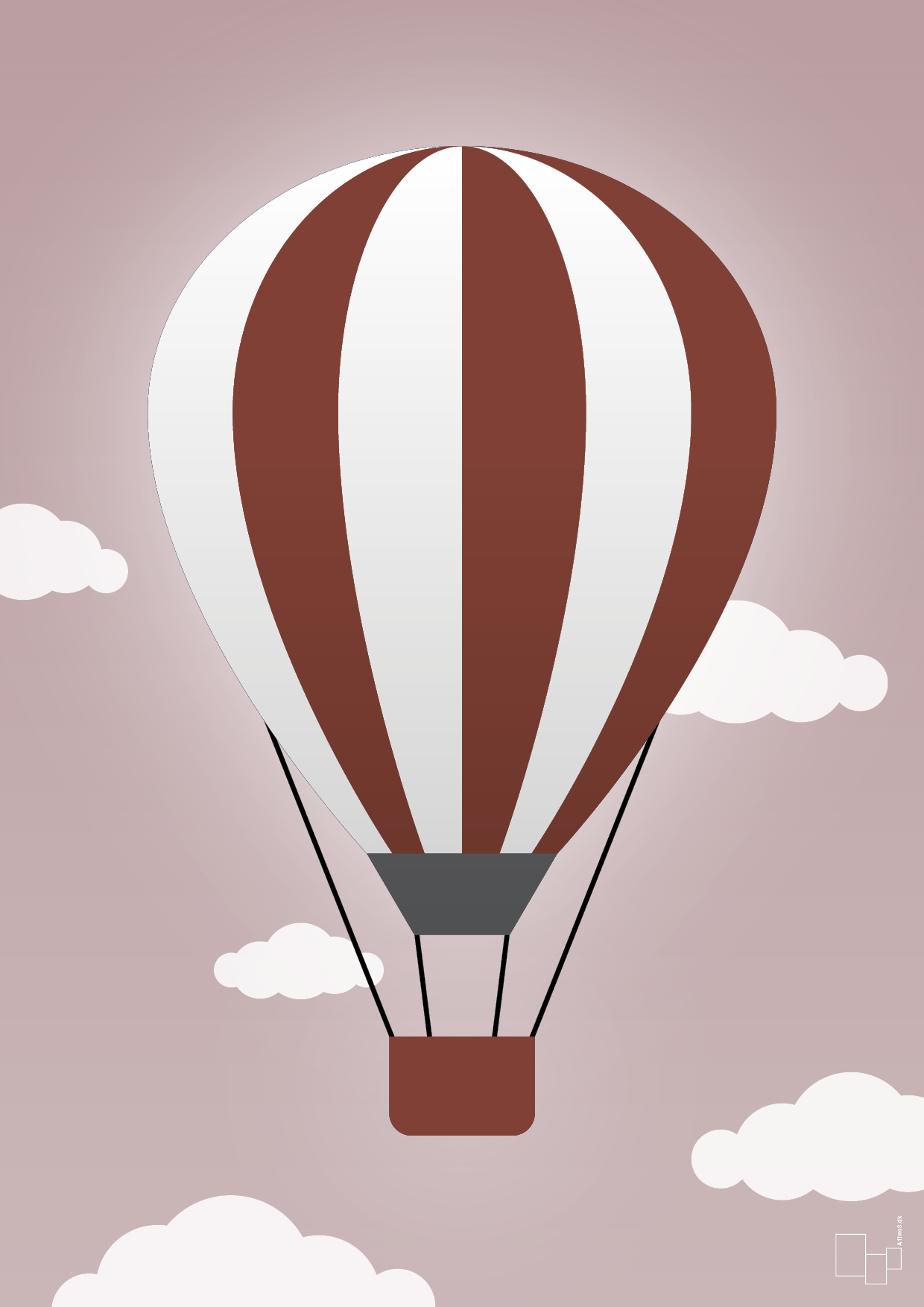 plakat: luftballon i rød - light rose-Illustrationer-A1two3