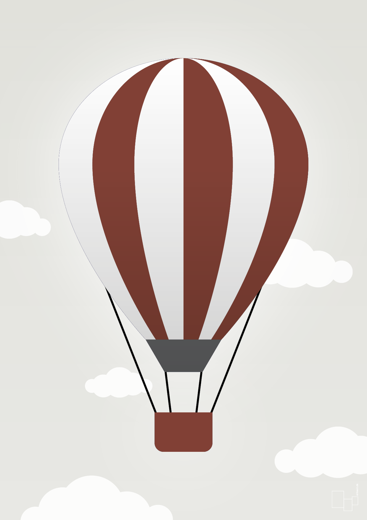 plakat: luftballon i rød - painters white-Illustrationer-A1two3