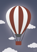 Luftballon i rød - petrol-Illustrationer-A1two3