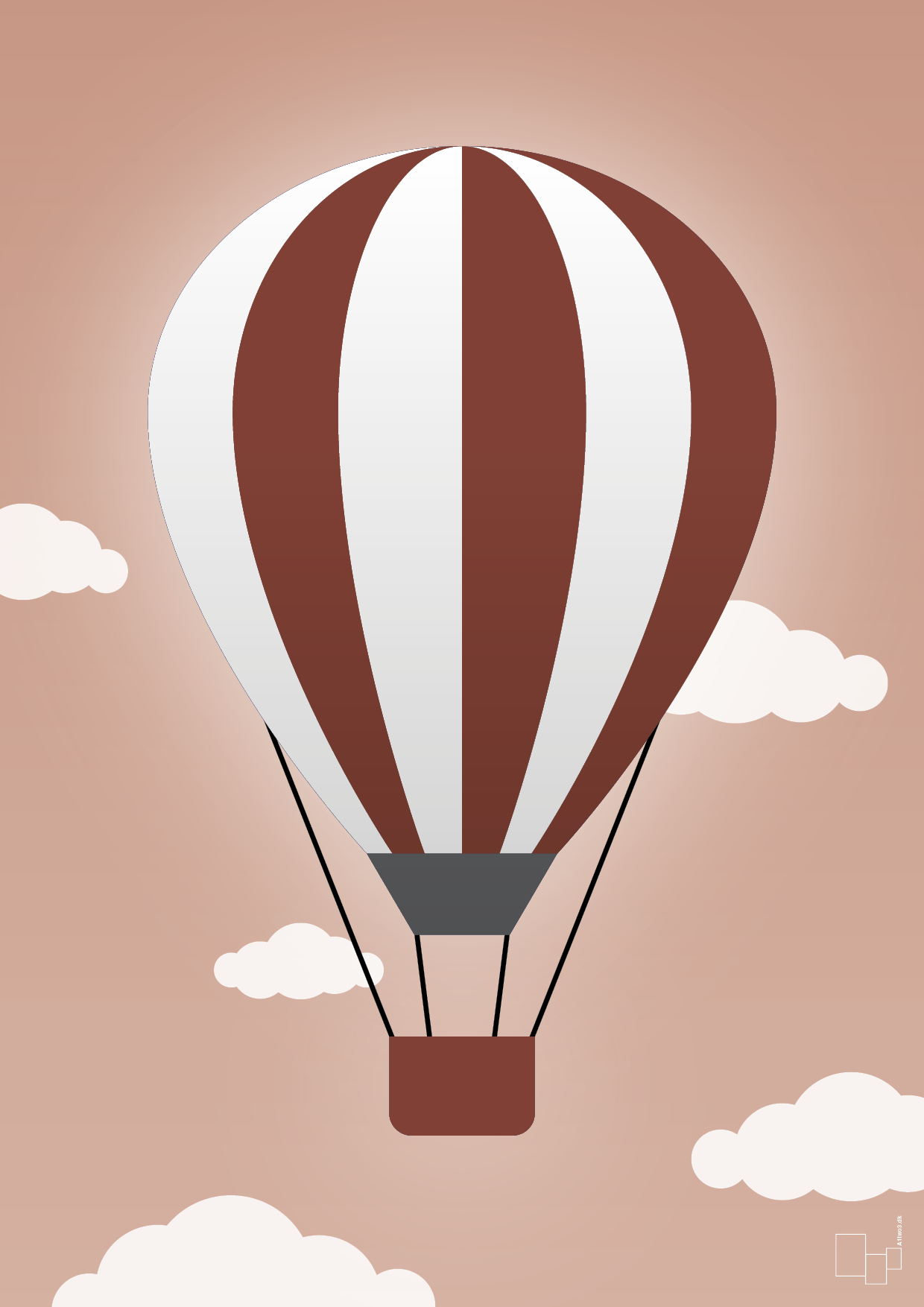 plakat: luftballon i rød - powder-Illustrationer-A1two3