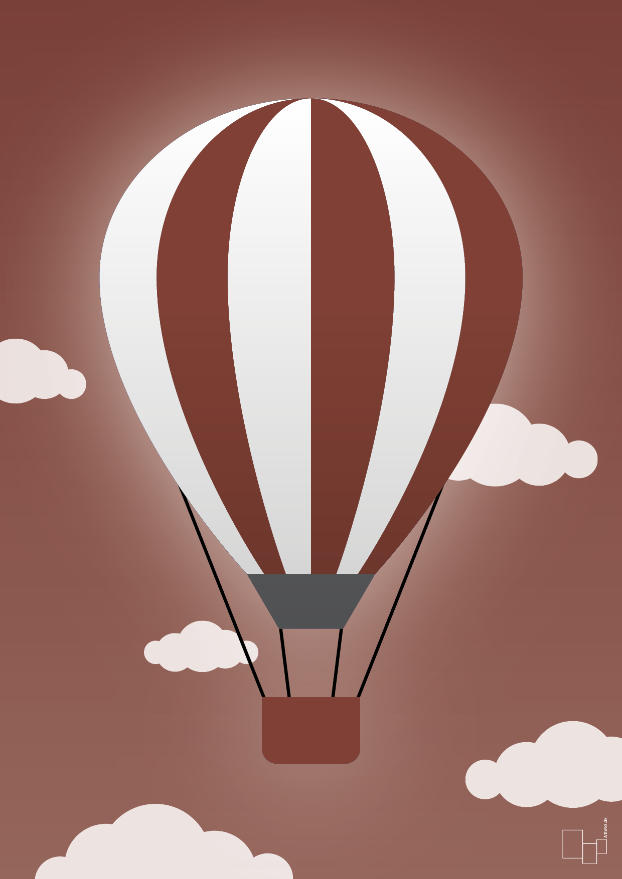 plakat: luftballon i rød - red pepper-Illustrationer-A1two3