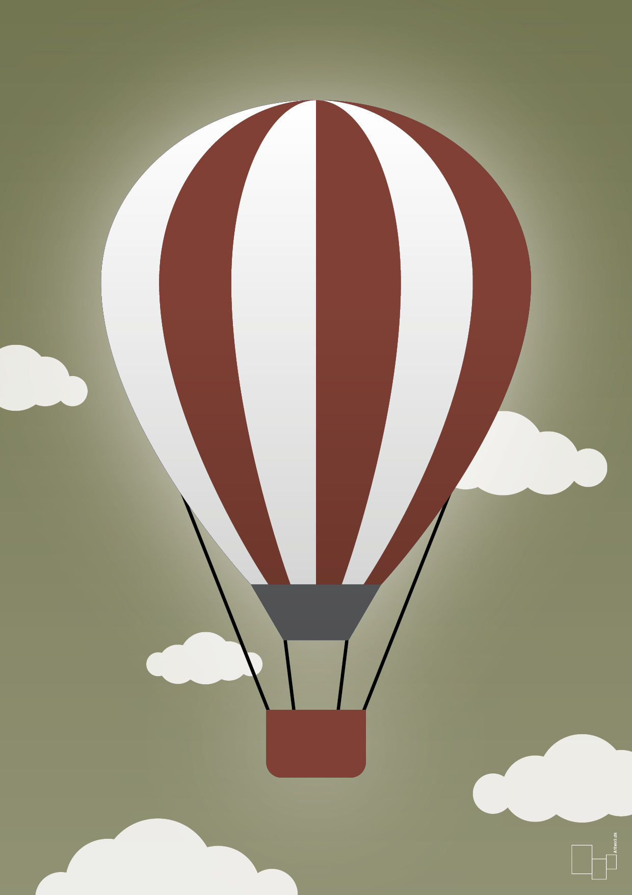 plakat: luftballon i rød - secret meadow-Illustrationer-A1two3