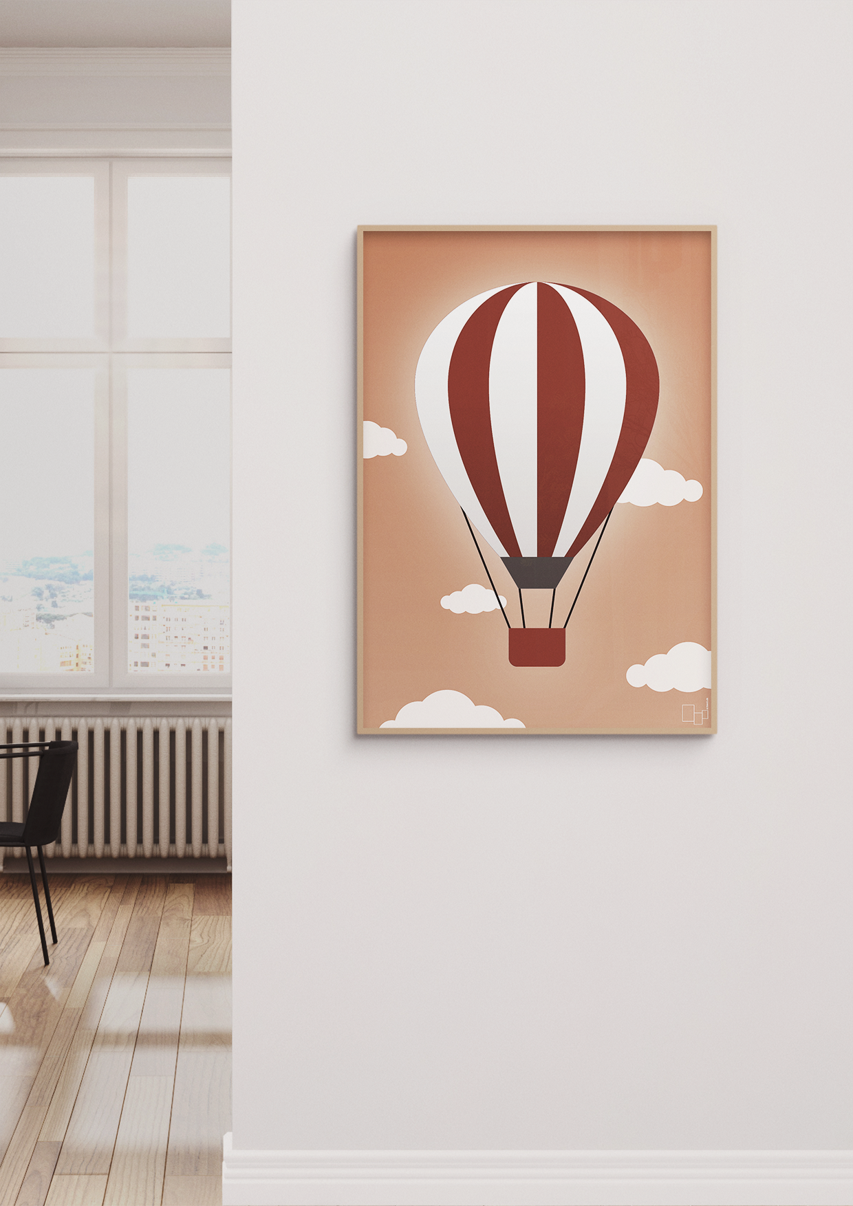 plakat: luftballon i rød - graphic charcoal-Illustrationer-A1two3