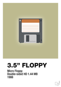 plakat: floppy disc 3.5" - back to nature-Retro-A1two3