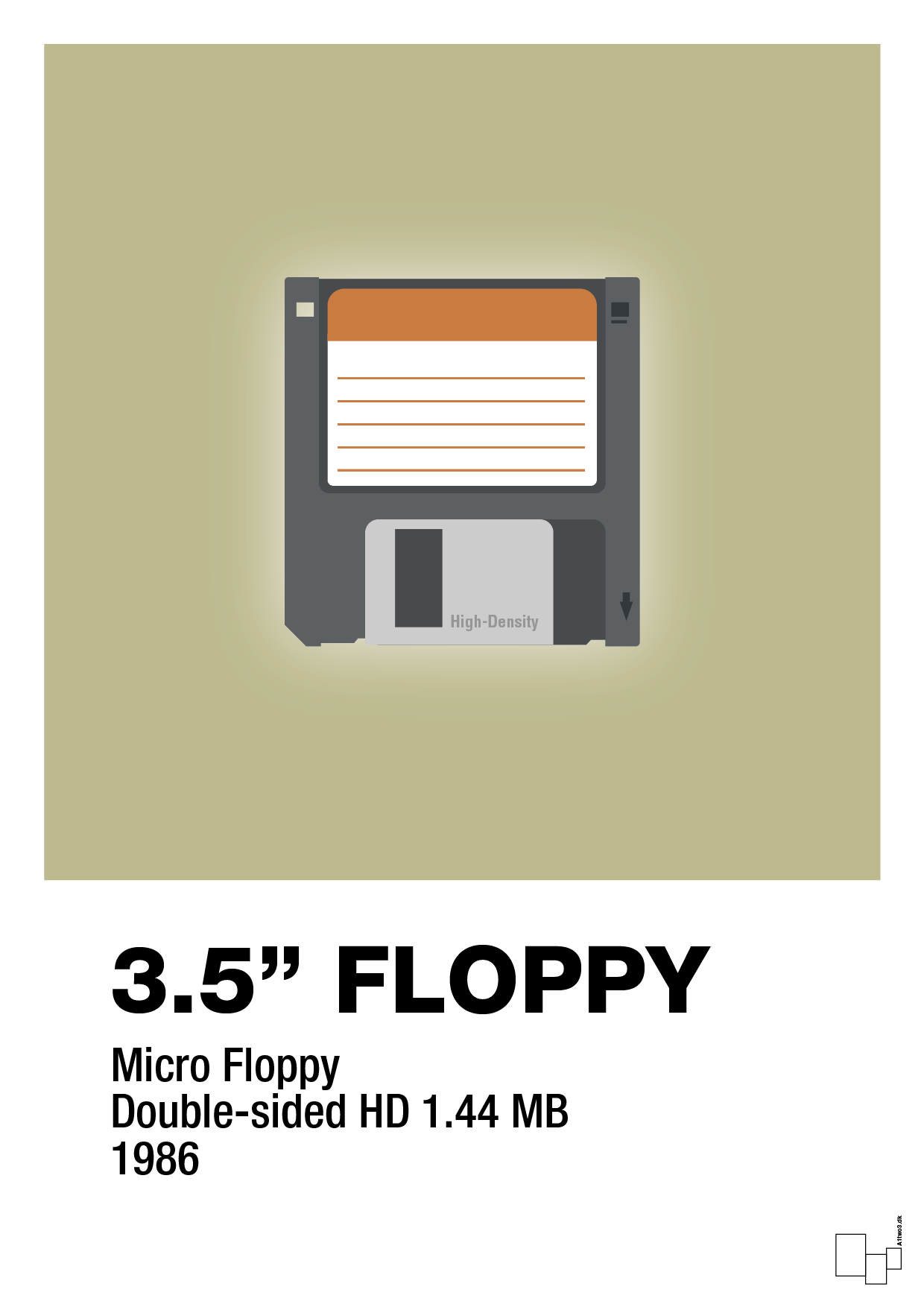 plakat: floppy disc 3.5" - back to nature-Retro-A1two3
