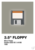 plakat: floppy disc 3.5" - battleship gray-Retro-A1two3