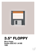 plakat: floppy disc 3.5" - broken beige-Retro-A1two3