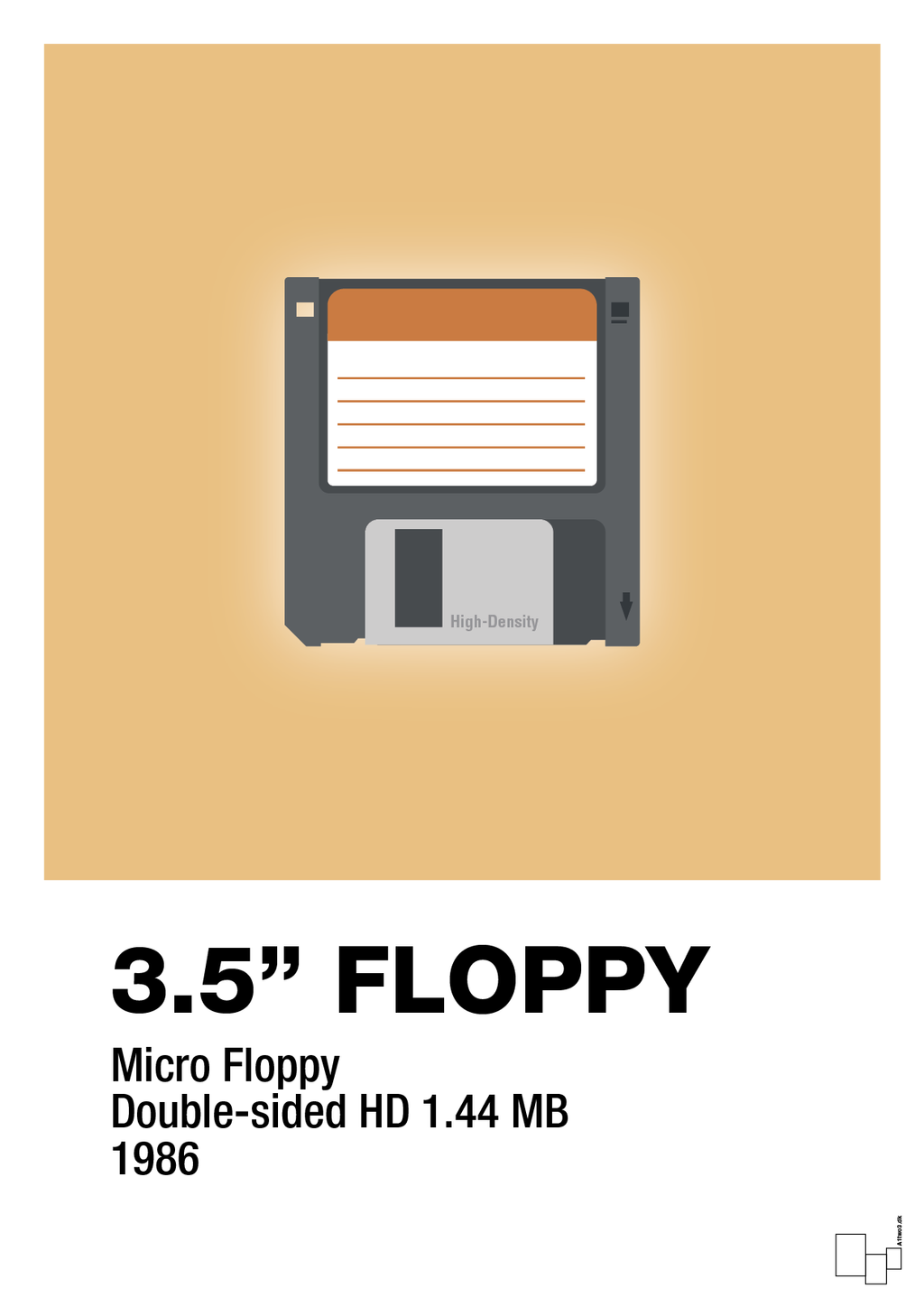 plakat: floppy disc 3.5" - charismatic-Retro-A1two3