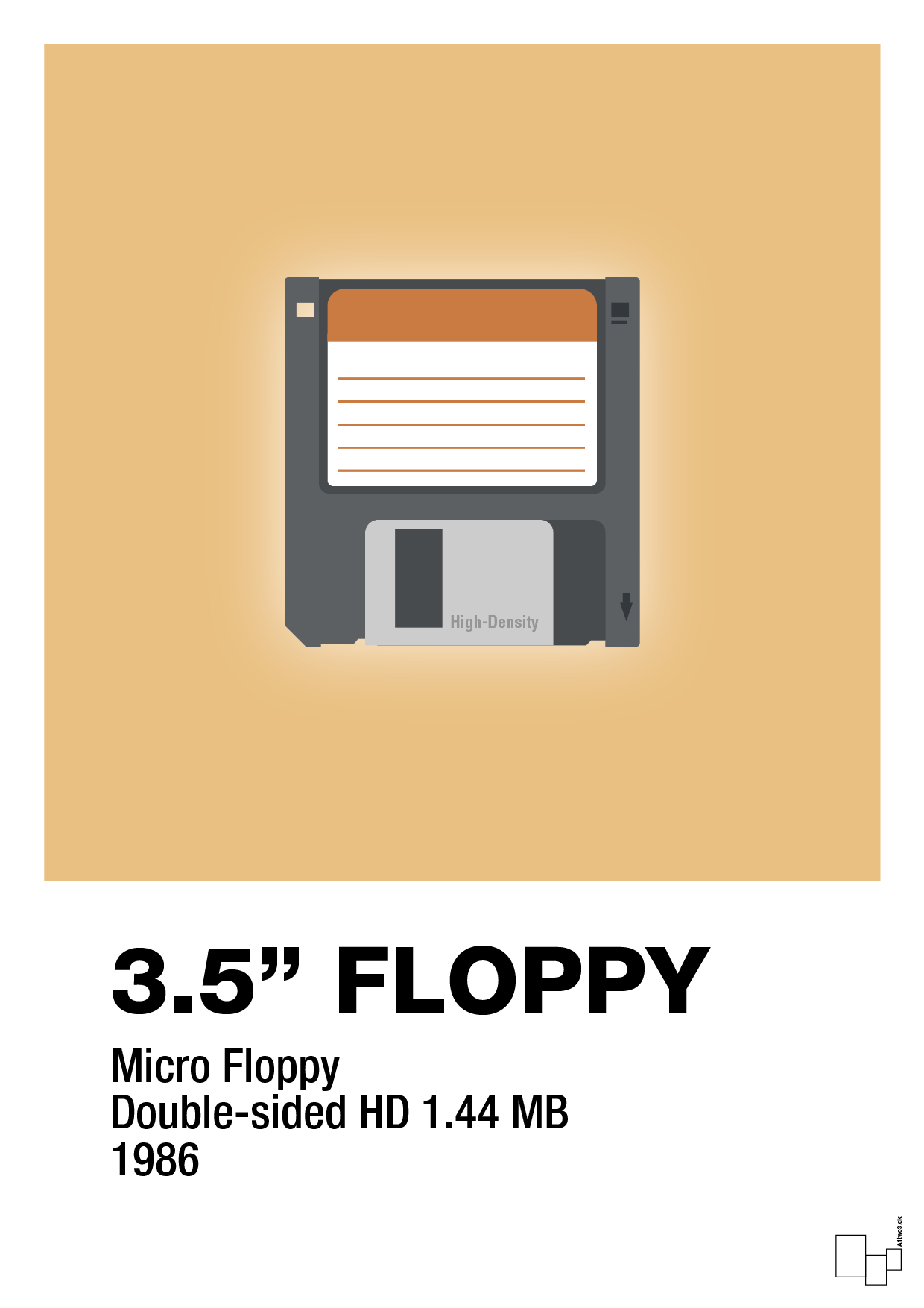 plakat: floppy disc 3.5" - charismatic-Retro-A1two3
