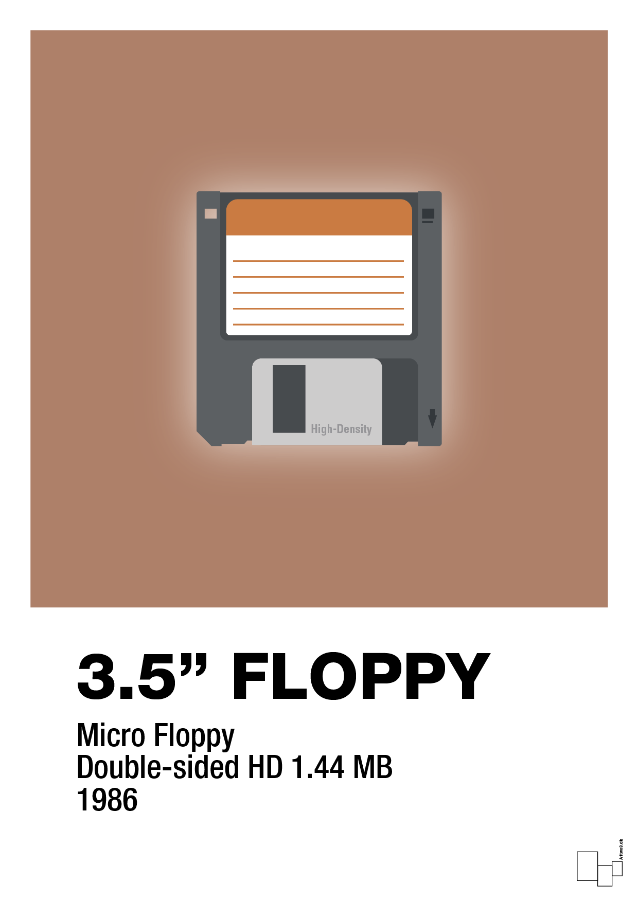 plakat: floppy disc 3.5" - cider spice-Retro-A1two3
