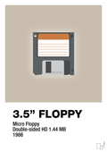 plakat: floppy disc 3.5" - creamy mushroom-Retro-A1two3