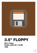 plakat: floppy disc 3.5" - dark brown-Retro-A1two3
