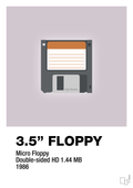 plakat: floppy disc 3.5" - dusty lilac-Retro-A1two3