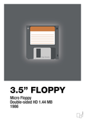 plakat: floppy disc 3.5" - graphic charcoal-Retro-A1two3