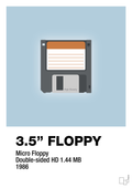 plakat: floppy disc 3.5" - heavenly blue-Retro-A1two3