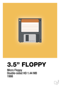 plakat: floppy disc 3.5" - honeycomb-Retro-A1two3