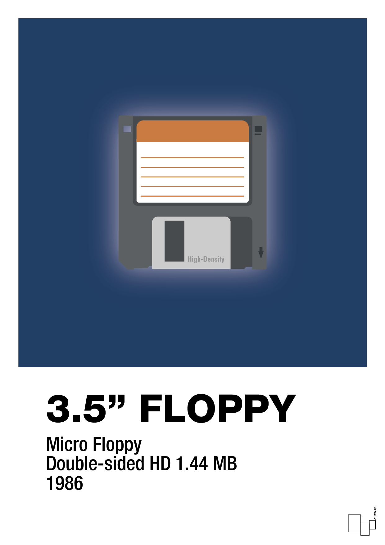 plakat: floppy disc 3.5" - lapis blue-Retro-A1two3
