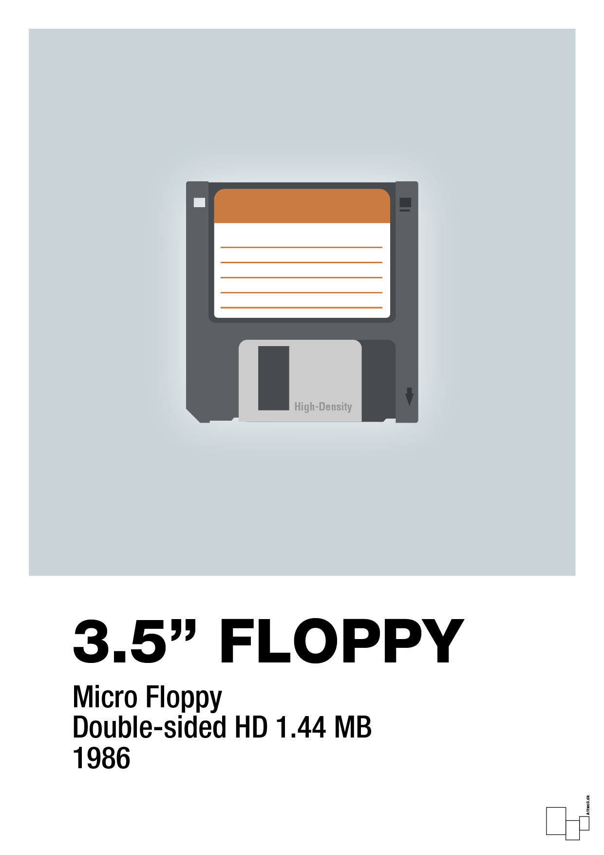 plakat: floppy disc 3.5" - light drizzle-Retro-A1two3