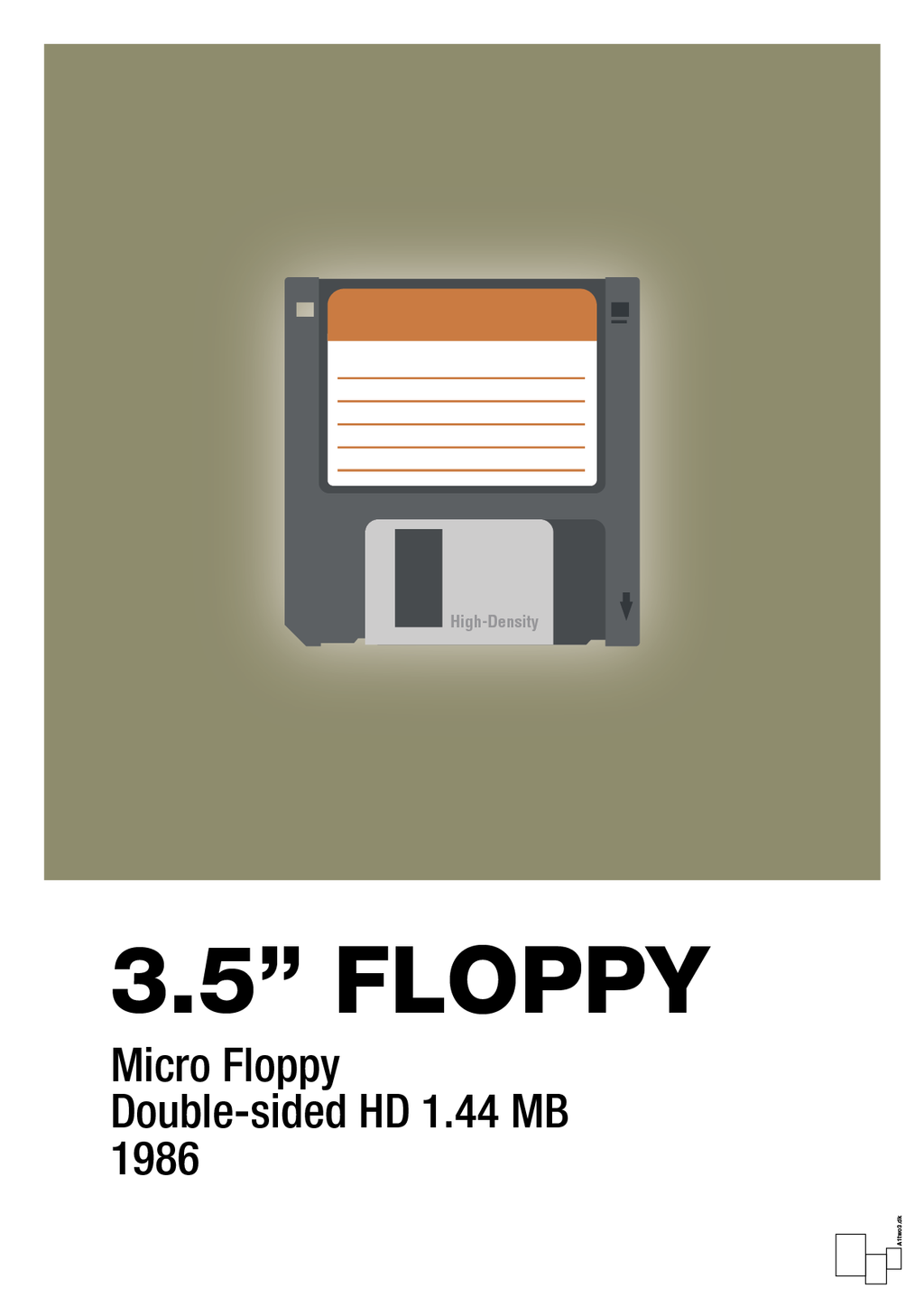 plakat: floppy disc 3.5" - misty forrest-Retro-A1two3