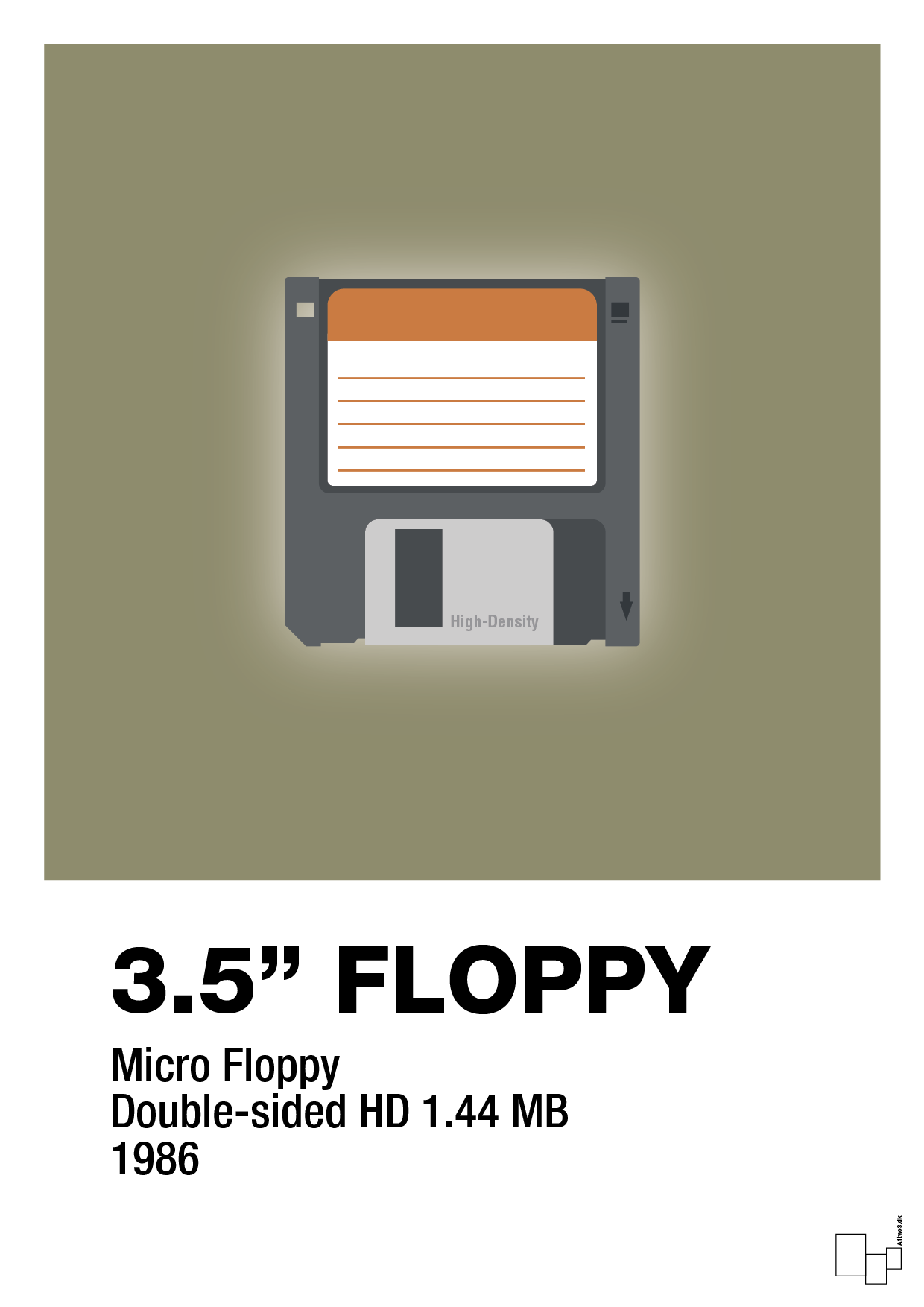 plakat: floppy disc 3.5" - misty forrest-Retro-A1two3