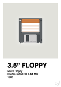 plakat: floppy disc 3.5" - painters white-Retro-A1two3