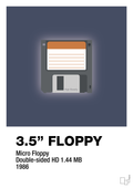 Floppy disc 3.5" - petrol-Retro-A1two3