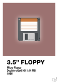 plakat: floppy disc 3.5" - plum-Retro-A1two3