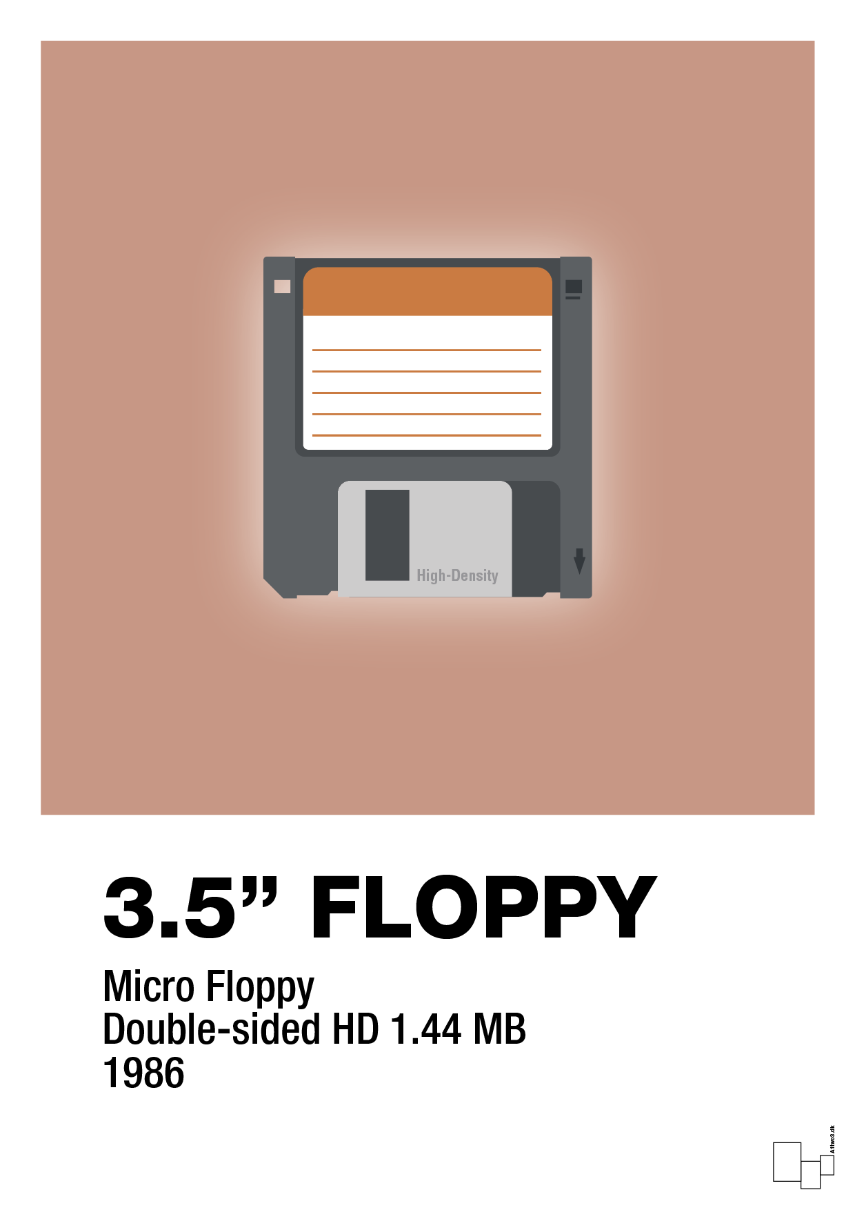 plakat: floppy disc 3.5" - powder-Retro-A1two3
