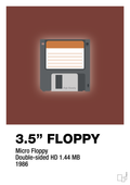 plakat: floppy disc 3.5" - red pepper-Retro-A1two3