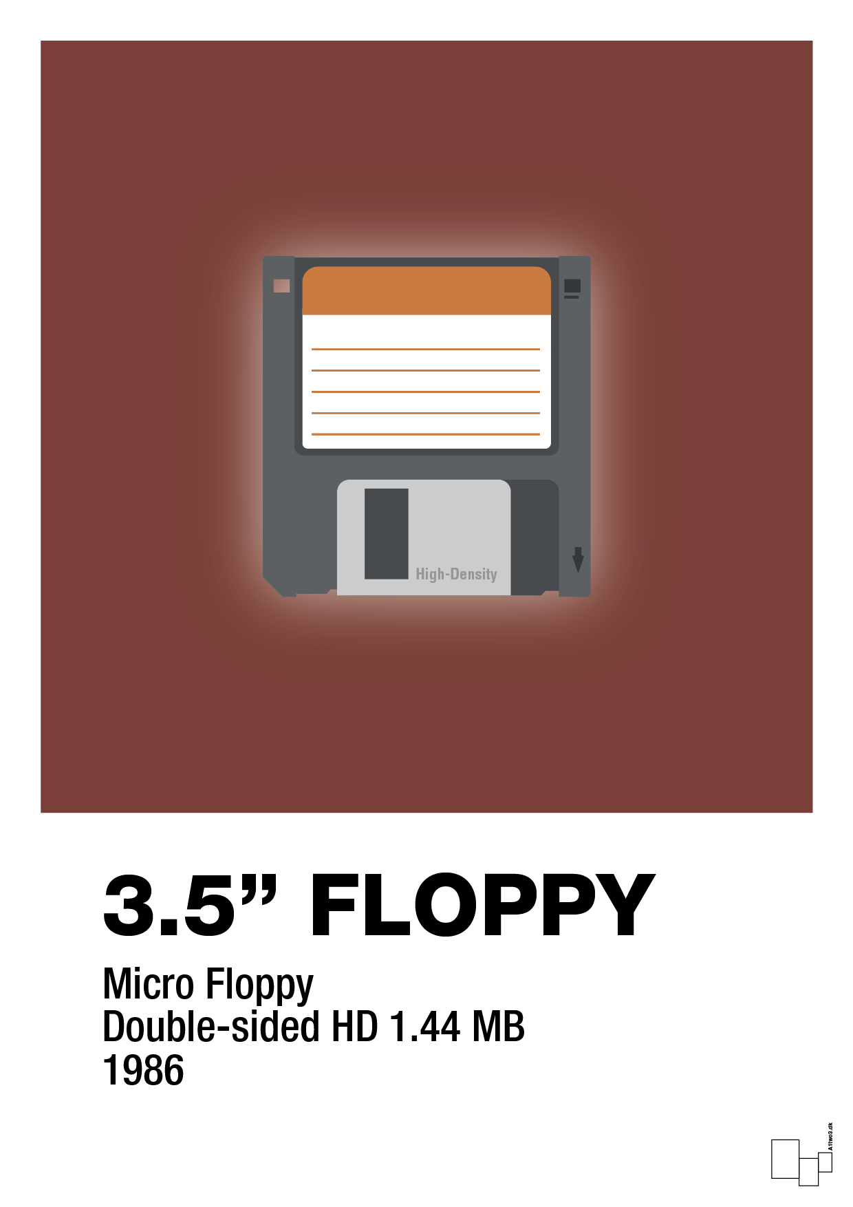 plakat: floppy disc 3.5" - red pepper-Retro-A1two3