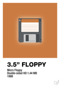 plakat: floppy disc 3.5" - rumba orange-Retro-A1two3