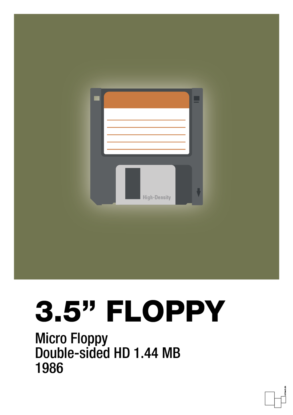 plakat: floppy disc 3.5" - secret meadow-Retro-A1two3