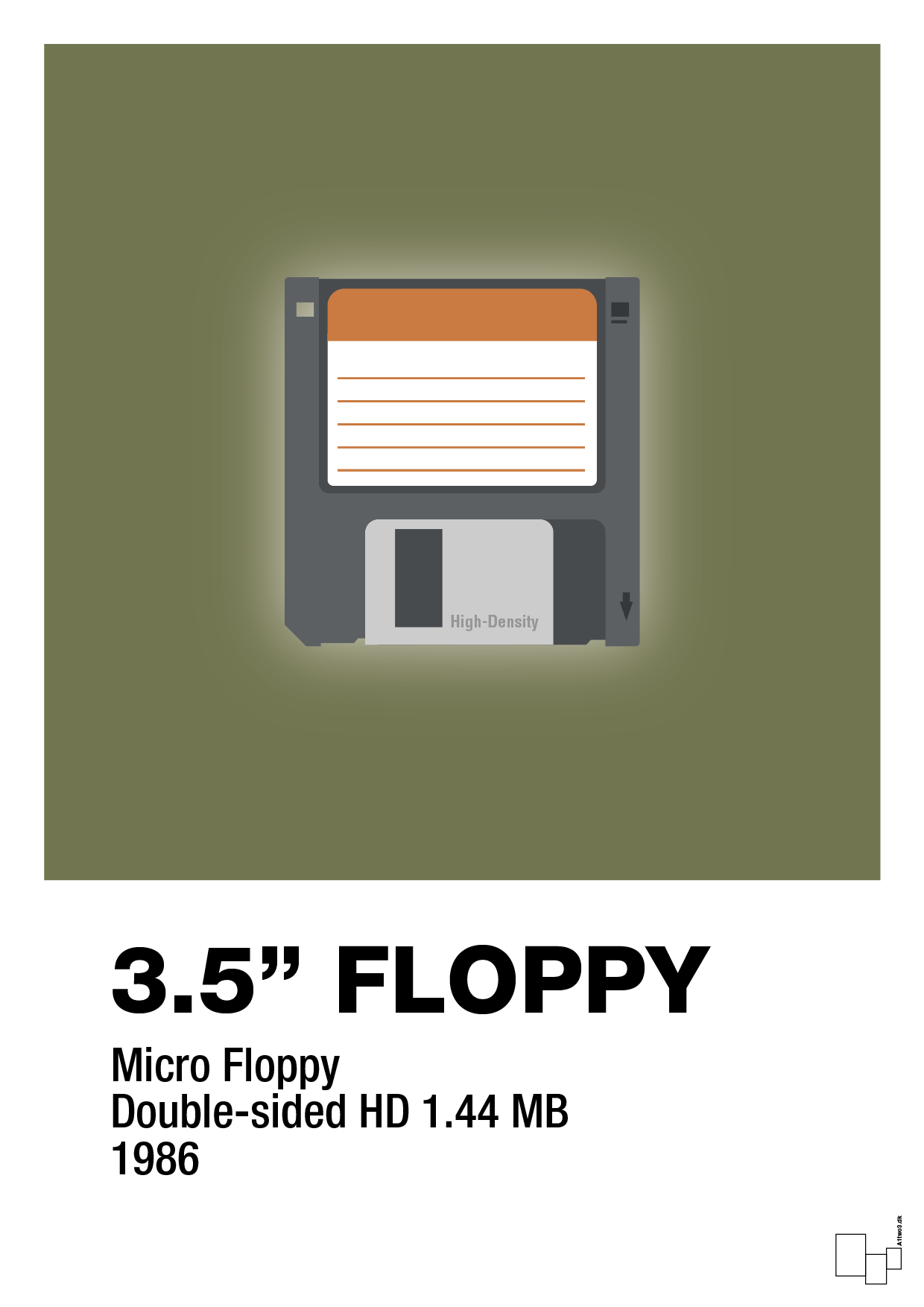plakat: floppy disc 3.5" - secret meadow-Retro-A1two3