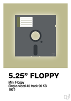 plakat: floppy disc 5.25" - back to nature-Retro-A1two3