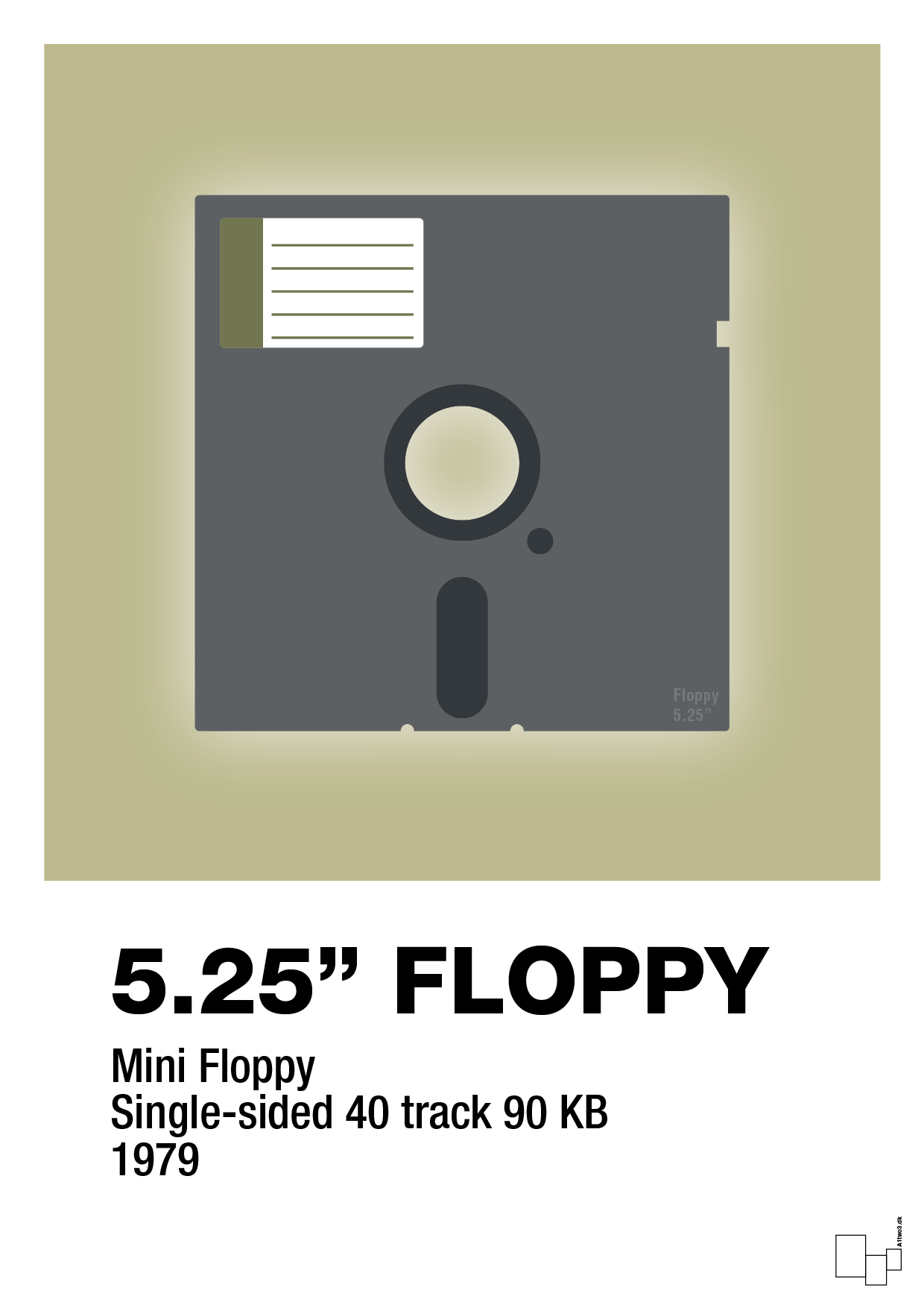 plakat: floppy disc 5.25" - back to nature-Retro-A1two3
