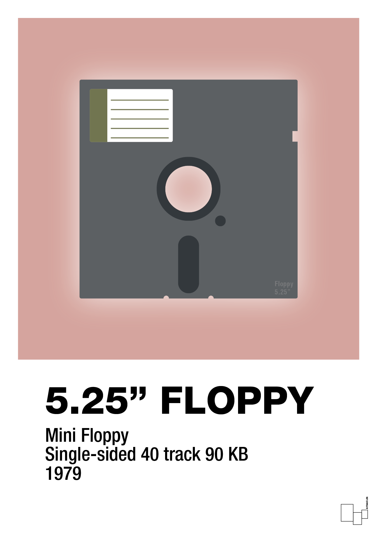plakat: floppy disc 5.25" - bubble shell-Retro-A1two3