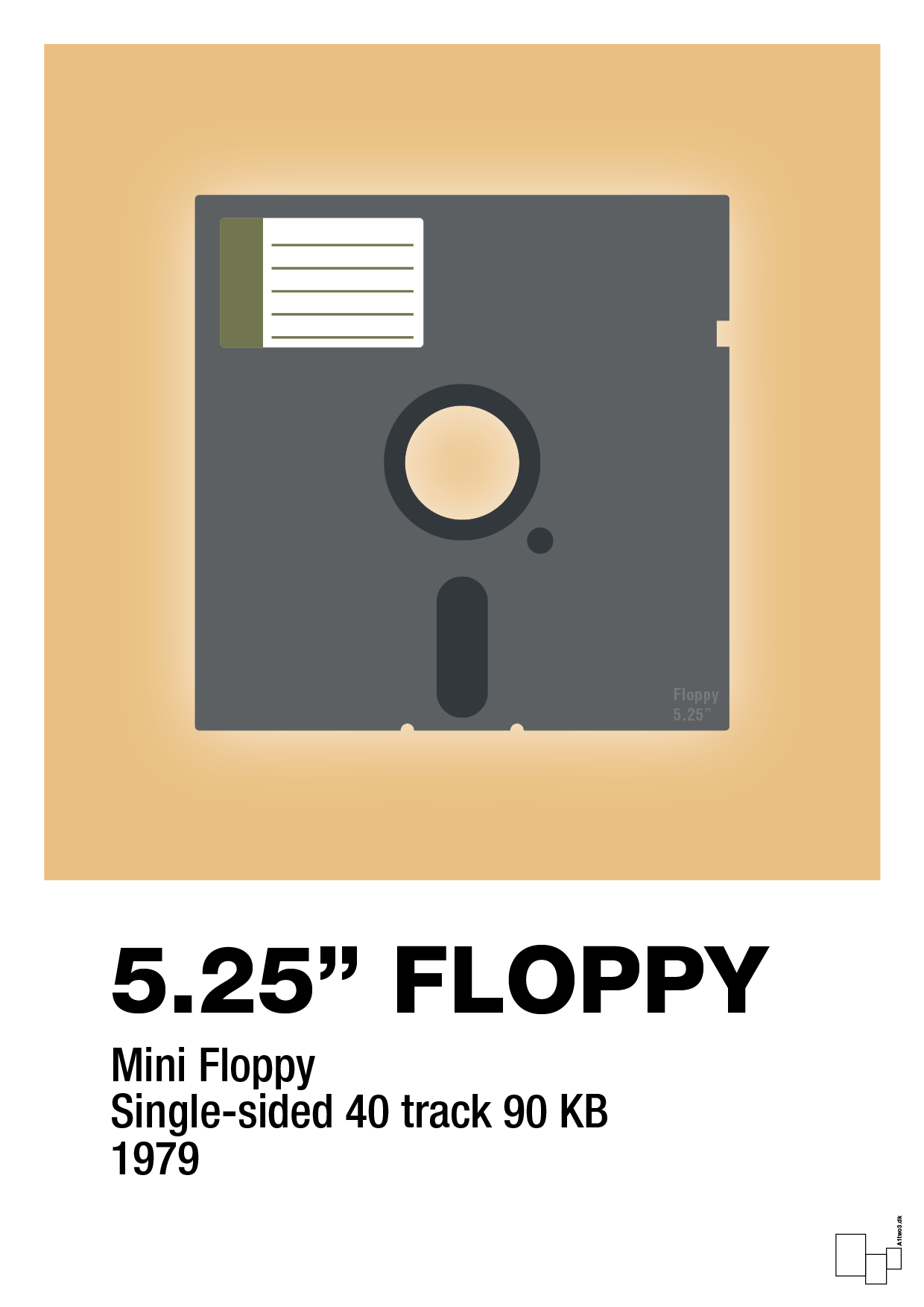 plakat: floppy disc 5.25" - charismatic-Retro-A1two3