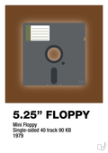 plakat: floppy disc 5.25" - dark brown-Retro-A1two3