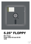 plakat: floppy disc 5.25" - graphic charcoal-Retro-A1two3